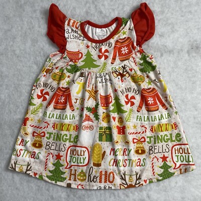 Girls Boutique Style Christmas Red Flutter Sleeveless Dress Sz XS  (12-18mos) | eBay