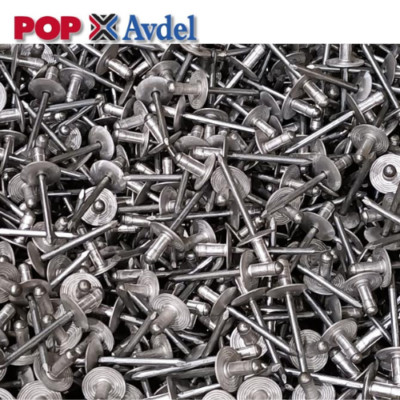 200 x POP  AVDEL Avex Nieten Alu - Stahl großer Flansch 4,8 x 10,9 mm 3/16 x 3/8