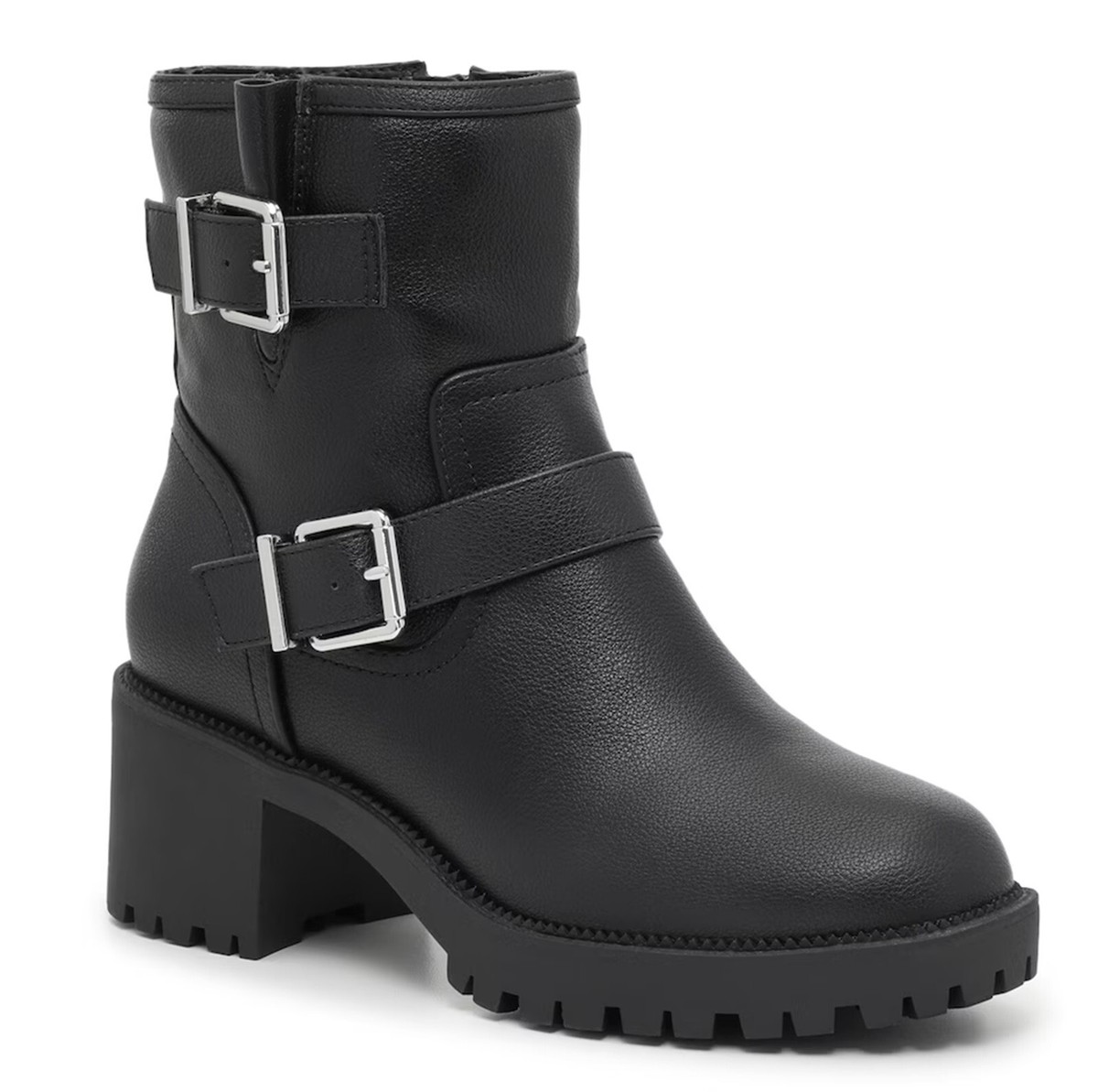 Mix No. 6 Women's Size 6 Wide Mid High Biker Boots Buckles Side