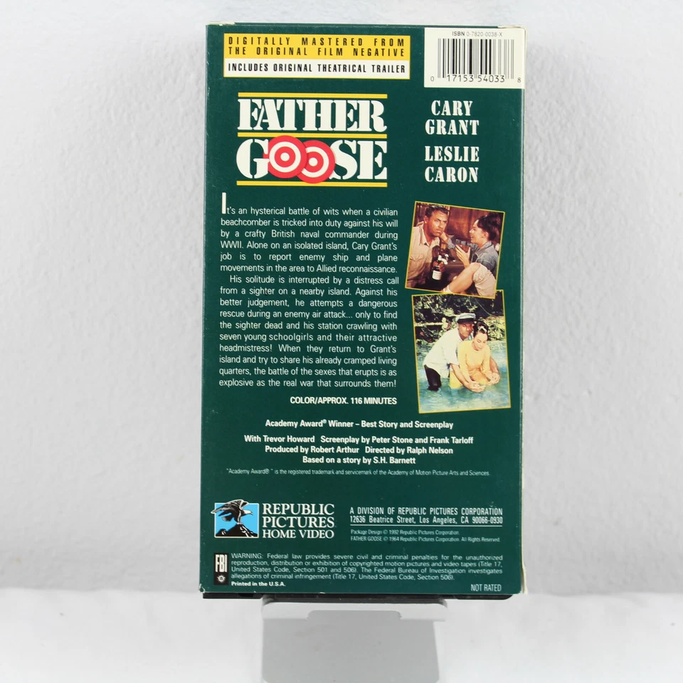Father Goose VHS 1992 Cary Grant Leslie Caron Trevor Howard Vintage - Image 2 of 2