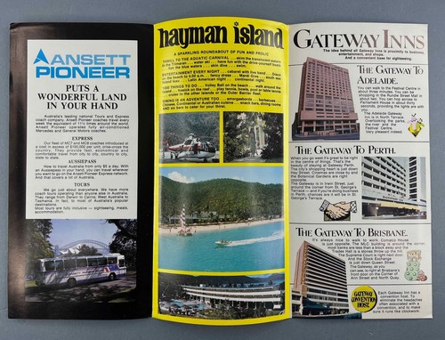 ANSETT AIRLINES AIRLINE HOLIDAY BROCHURE GATEWAY INNS HAYMAN ISLAND PIONEER AVIS - Picture 2 of 3