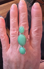 Handmade Sterling Silver 925 Green Chrysoprase Ring sz 7 New
