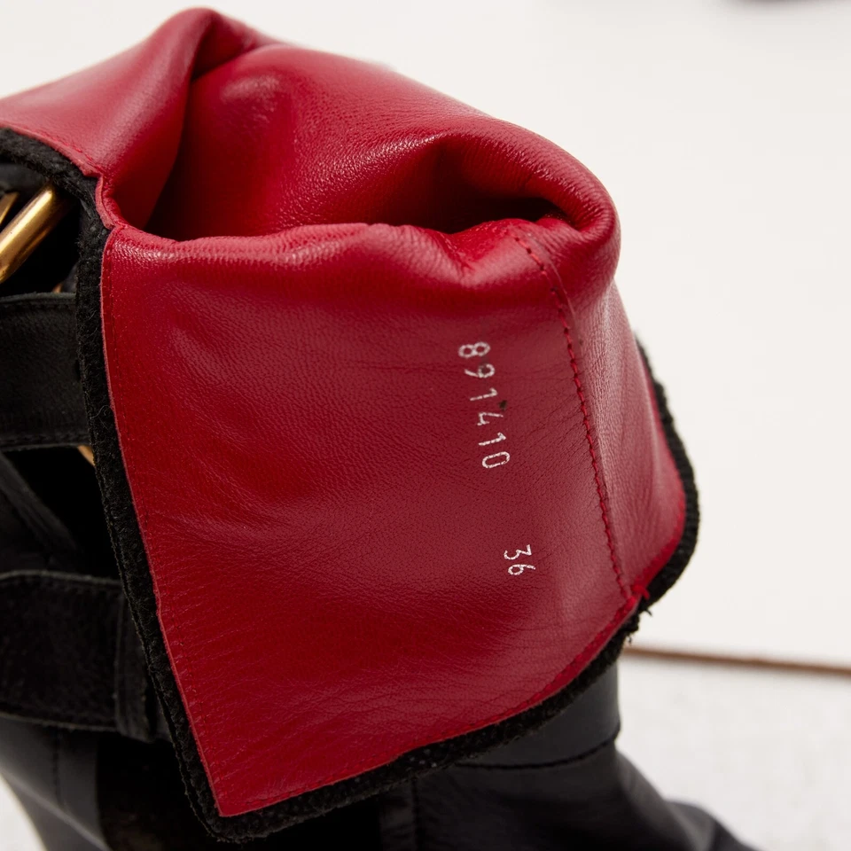 Botas Cesare Paciotti Cuero Negro Tacón Bloque Talla EU 36 / US 6 Foto 4 de 4