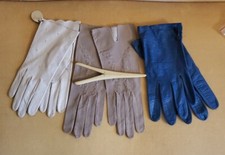 2 New Vtg Mocha Kid Leather 10" Long Gloves Sz7 Argentine Glovex White Loren