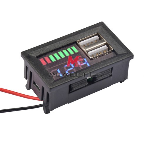 LED Digital Display Voltmeter Voltage Meter Dual USB 5V Battery Capacity Tester - Picture 5 of 14