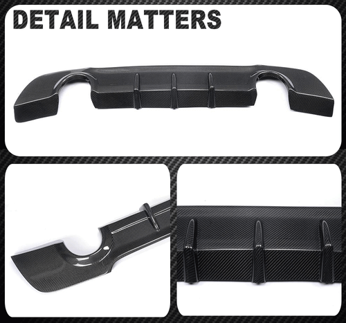 For BMW 3Series E92 E93 325i M-Sport 2007-13 REAL Carbon Fiber Rear Diffuser Lip - Picture 15 of 15
