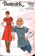 5034 Vintage Butterick SEWING Pattern Misses 1970s Loose Fitting Dress Top Belt