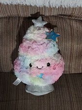 FAO Schwarz plush Christmas Tree multicolor pastel Glow Brights lights music 13"