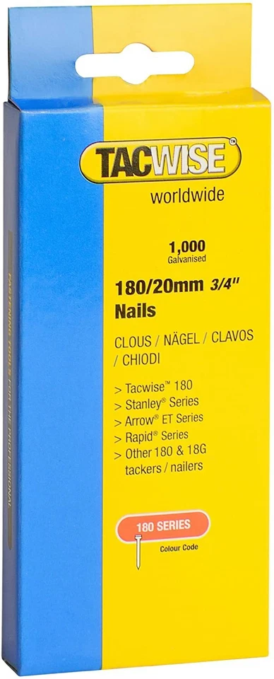 Tacwise All Sizes 18 Gauge Brad Nails18g Galvanised 180 Type for Nail Guns