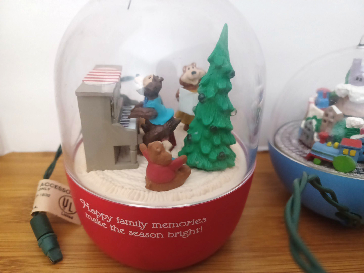 Hallmark Keepsake Christmas Ornament Magic Light And Motion bears ,train ,cabin