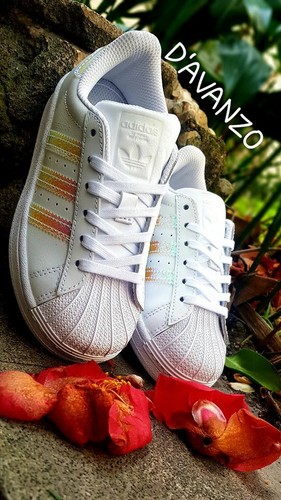 Scarpe Bambino ADIDAS SUPERSTAR BANDE ROSA - SUPERSTAR BIANCA BANDE NERE |  eBay