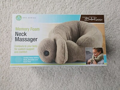 Bella Russo Spa Series Memory Foam Neck Massager Shoulders & Back, Beige Plush