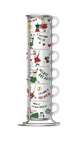 Bialetti Espressotasse 7-Tlg. Set - 6 Espressotassen Mit Metallgestell Bunt
