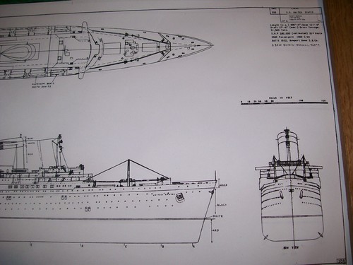 SS ÉTATS-UNIS paquebot modèle plans bateau - Photo 1 sur 4