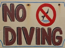 Vintage Swimming Pool No Diving Metal Reproduction Sign FREE SHIPPING