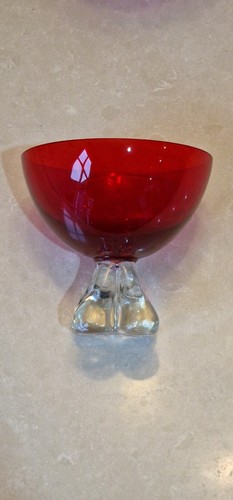 8 copas de vino de pie retorcido de cristal rojo veneciano 1954 antiguas RARAS - Imagen 8 de 17