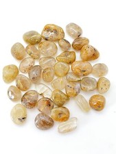 Rutilated Quartz Tumbled Stone Grade AA Rutilated Quartz Crystal from Brazil