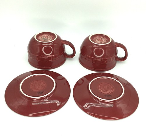 LONGABERGER Paprika Cappuccino Mug Cup Saucer Set of 2 Woven Traditions Unused - 第 9/11 張圖片