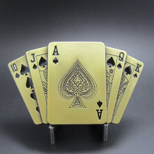 Buckle Royal Flush In Pik, Mit Feuerzeug, Poker, GüRtelschnalle-image