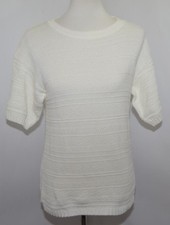 VTG TR Bentley 80s 90s White short Sleeve Knit Sweat Made in the USA Womens S