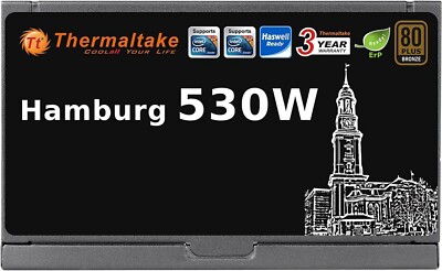 Thermaltake Hamburg 530W, PC-ATX-Netzteil, 80-Plus-Bronze, leiser 120mm Lüfter