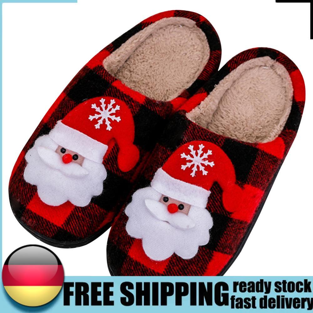 APL Peluche Natalizio Slip on Casa Scarpe Accoglienti Babbo Natale Antiscivolo per Inverno Interno