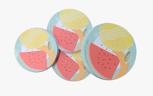 Set of 4 x Watermelon Stove Covers Metal Top Kitchen Cook Burner Colorful 2 Size - Picture 2 of 5