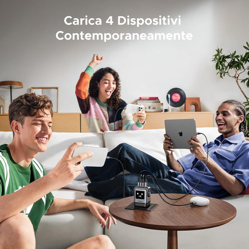 UGREEN Uno Caricatore USB C 100W Gan, Presa Da Muro Robot a 4 Porte Carica Rapid - Zdjęcie 8 z 12