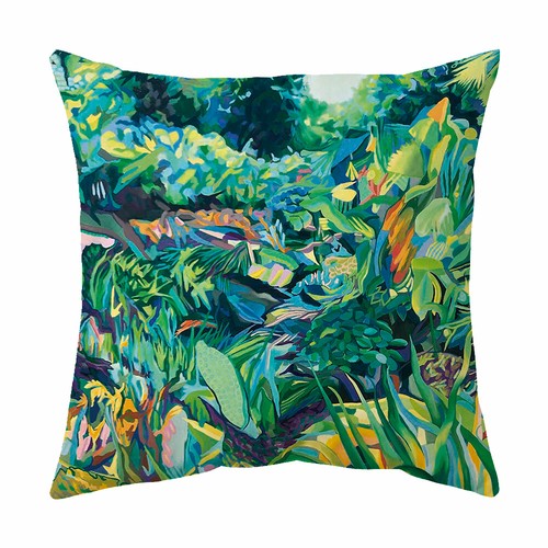 Summer Monstera Palm Leaves Seamless Throw Pillow Case Soft Velvet Cushion Cover - Picture 43 of 58