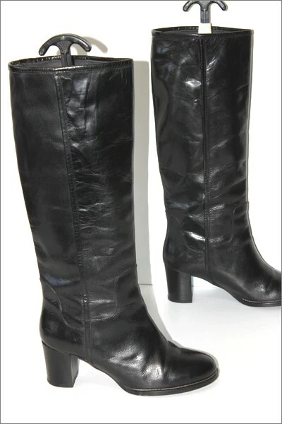La SCARPA Riding Boots Heels Leather Rigid Black T 38 Very Good