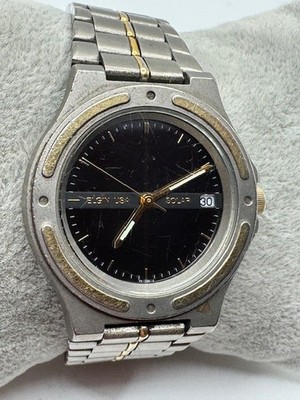 Men's ELGIN USA Solar Two Tone Titanium Date Watch WORKS