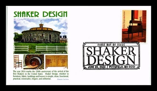 US COVER SHAKER DESIGN FIRST DAY ISSUE PANDA CACHET