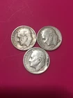Lot Of 3  Roosevelt Dimes   1951