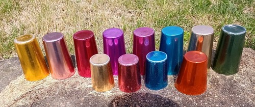 Set Of 12 Bascal Aluminum Tumblers Drinking Cups Retro/Vintage Made In Italy