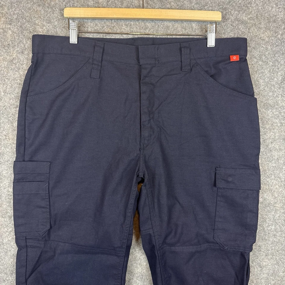 Pantalones Bulwark FR IQ Series Para Hombre 38x30 Azul Carga Ripstop Doble Rodilla Workwea Foto 3 de 4