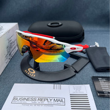Oakley Radar EV Patn OO9208 Sunglasses Red White  Orange Polarized Lenses