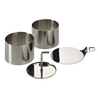 LURCH Speiseringe Edelstahl 8teilig 6 Ringe, 1 Drücker, 1 Grundplatte