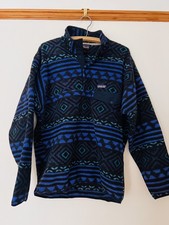 Patagonia Synchilla Snap T Men s Fleece Pullover Tribal Aztec Print RARE GRAIL