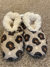 New Comfies Dog Dachshund Tan Sherpa Lined Tan Soft Slippers One Size Fits Most
