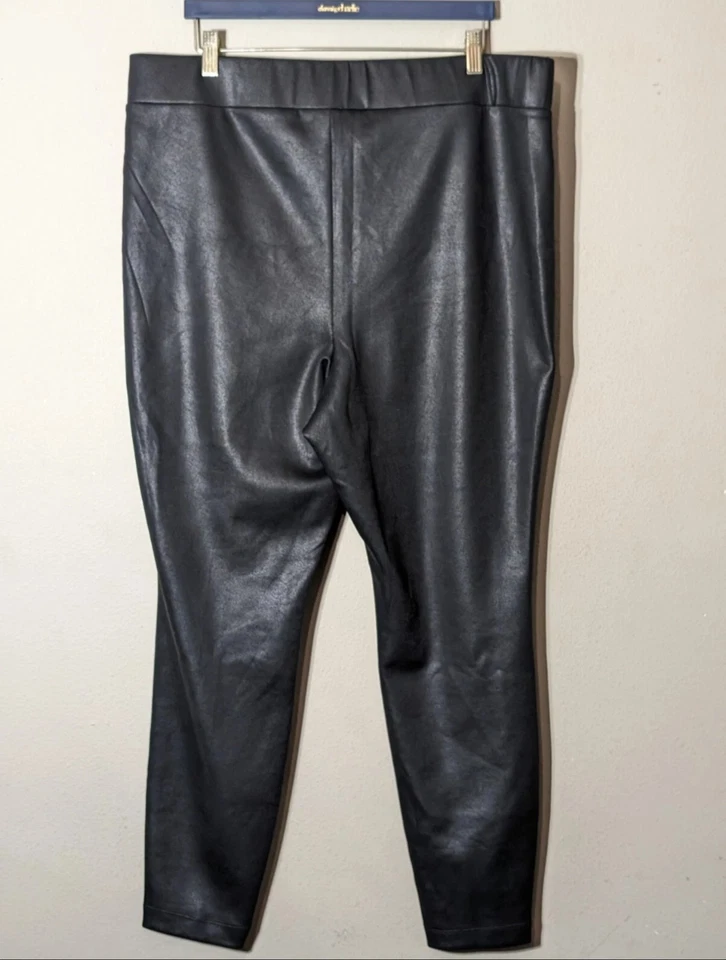 Leggings Lane Bryant elásticos negros brillantes lentejuelas acento rayas súper lindos 18/20 Foto 3 de 4