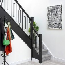 Iron Black Round Frame Spindles – Modern Metal Stair Balusters (1117mm x 12.5mm)