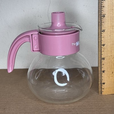 Vtg Gemco The Micro Kettle Glass Coffee Maker Carafe B-50 Pink Lid
