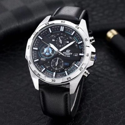 Casio Edifice  Chronograph Men's Watch Black leather EFR-556L-1AVUEF