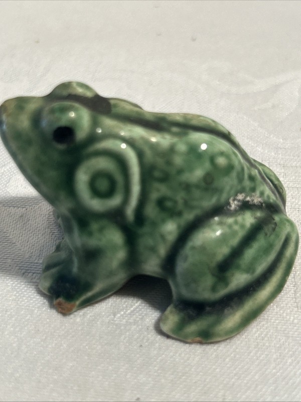 Vintage Frog Bone China Figurine Miniature Japan  Hagen Renaker?