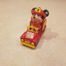 vintage Tomy Disney Mickey Mouse fire truck diecast vehicle minor paint chips