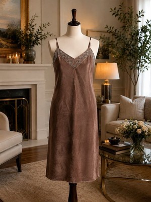 Vintage Nipon Night 100% Silk Beaded Cocktail Dress Bronze Copper Size 10