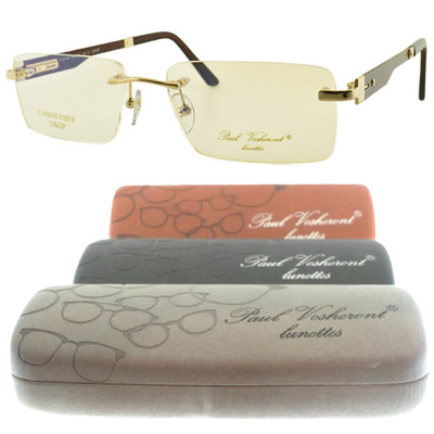 NEW!! PAUL VOSHERONT PV314R C1 23KGP Gold Rectangle Optical Frame Eyeglasses