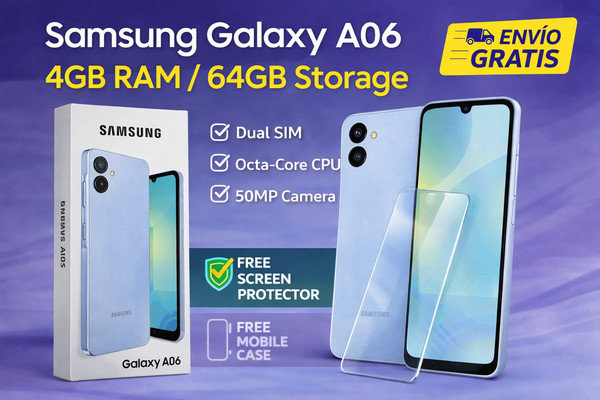 Samsung Galaxy A06 128GB 4GB RAM Negro Claro – Nuevo Sellado – Dual SIM