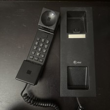 Rare art deco mcm at t deskphone black Wall Phone Vintage Prop