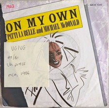 Patti La Belle & Michael McDonald On My Own Vinyl Record 7" VG/VG MCA 1045 1986